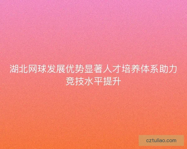 湖北网球发展优势显著人才培养体系助力竞技水平提升