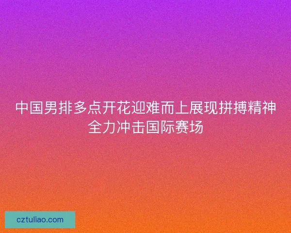 中国男排多点开花迎难而上展现拼搏精神全力冲击国际赛场